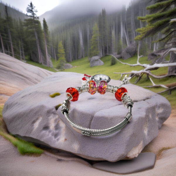 Red & Silver Watch Bracelet - Image 2